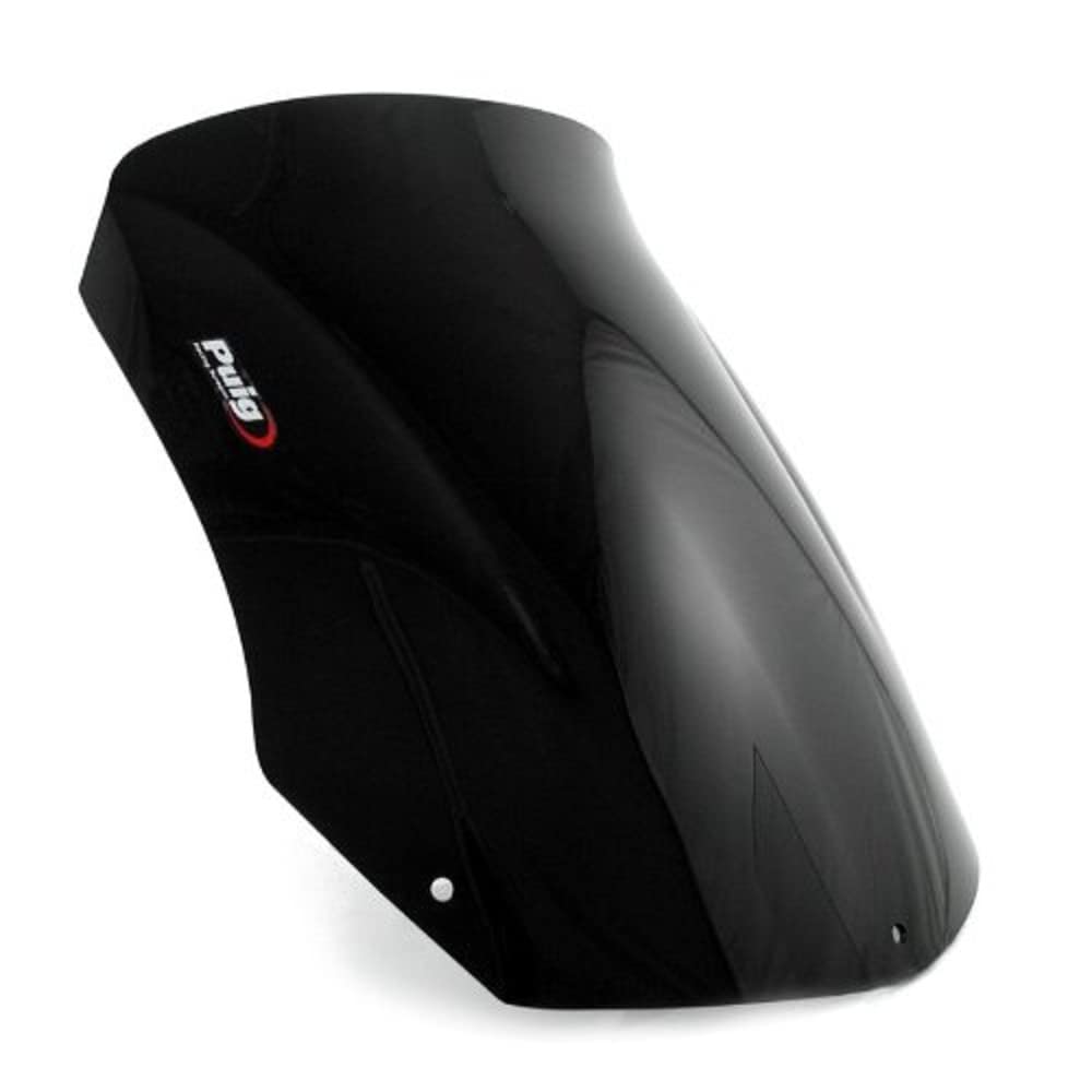 Puig 4376N High and aerodynamic Touring windscreen in 4 mm CN acrylic with rounded profile, flat upper area and deflectors that improve protection, Black