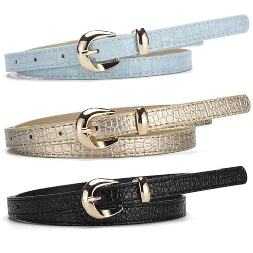 Rfmfkkg Pu Leather Thin Belt Women's Casual Jeans Dress Accessories Belt Simple Gold Pin Buckle Waistband2