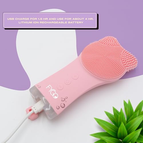 FYGO Escova de Limpeza Facial-Esfoliante E Purificador Facial Elétrico Recarregável-Escova de Silico