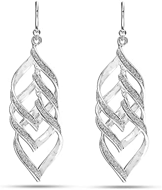 Charmsy Sterling Silver Jewelry Infinity Knot Twist French-Wire Drop Dangle Earring for Women