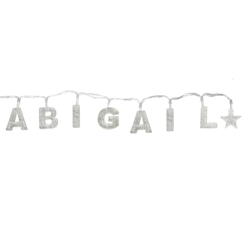 Gifts Direct 2 U ABIGAIL - Indoor Decorative LED String Lights Hanging Decorations Light Up Your Name in LED Clear Lights