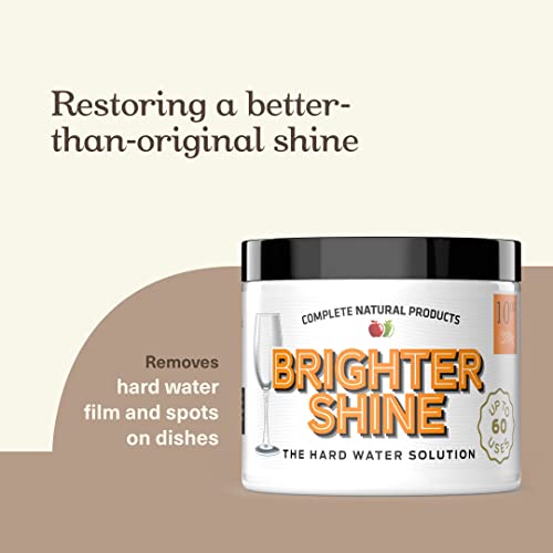 Brighter Shine - 60 Uses, Natural Lemon Dishwasher Additive & Citric Acid Cleaner, Hard Water Spots Remover #TOP1