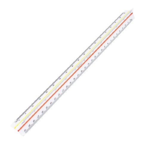 Règle métrique type échelle triangle 1:100 à 1:500 pour plans et croquis de précision