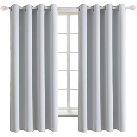 BGment Blackout Curtains for Bedroom Eyelet Thermal Insulated Room Darkening Curtains for Living Room, 2 Window Curtain Panels (W46 X L54, Platinum) Cover