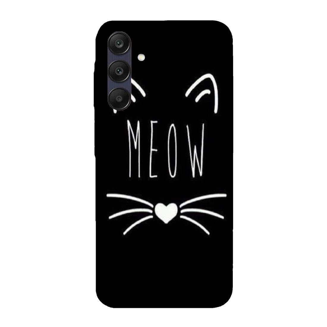Crepes Meow/Cat Designer Printed Hard Matt Finish Mobile Case Back Cover for Samsung A55 5G