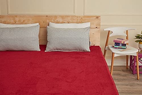 Image of Plush Living Water Proof Terry Cotton Mattress Protector 75 inchx60 inch - Queen, Maroon