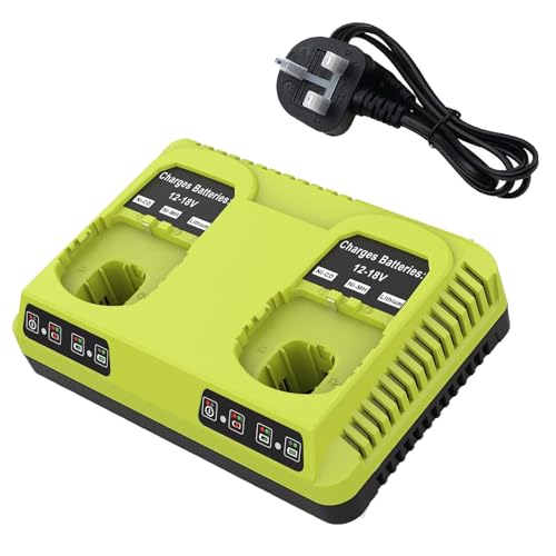 Bonadget 6.0A Dual Port P118 Battery Charger Compatible with Ryobi One+ 12V 14.4V 18V Li-ion & Ni-MH RB18L50 RB18L40 RB18L25 P108 P105 P107 ect Battery Charger