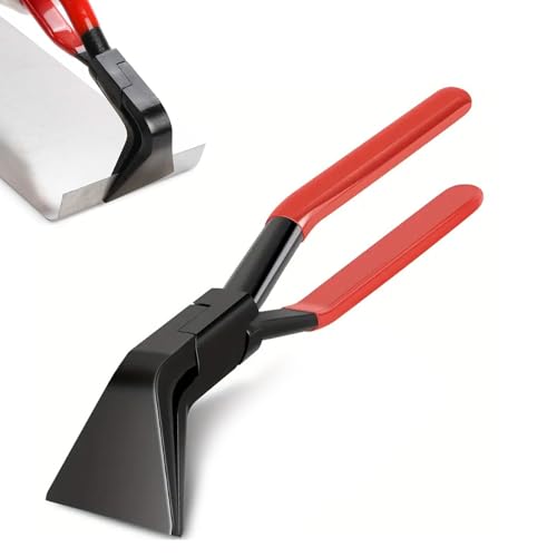 Falzzange 45 Hand Abkantzange Blechzange Breit 60 mm mit Rutschfestem Griff Blechbiegezange Gesamtlänge 280 mm Dachdecker Werkzeug zum Biegen und Glätten von Blechen (Rot)