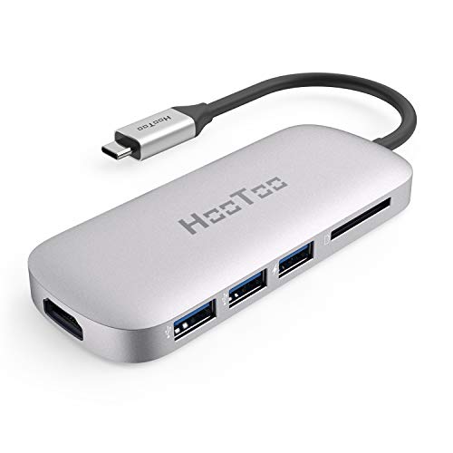 HooToo USB C Hub, 6-in-1 USB C Adapter (2019 Upgrade) with Power Delivery