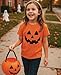 Tstars Jack O' Lantern Spooky Pumpkin Face Shirt - Boys, Girls & Toddler Halloween T-Shirt for Kids 4T Orange