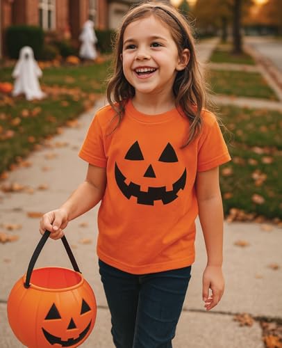 Tstars Jack O' Lantern Spooky Pumpkin Face Shirt - Boys, Girls & Toddler Halloween T-Shirt for Kids4