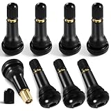 Sondsilen TR413CL 8個セット チューブレスタイヤゴムバルブ タイヤ エアバルブ 自動車用 ゴムバルブ パッキン付き 標準車両タイヤに通用する 黒ゴム TR-413