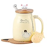En casa o en el trabajo: la bonita taza de té de cristal para gatos juega un papel importante en tu vida, una bonita taza de café. Para ser tu buen compañero en tu oficina, hogar.