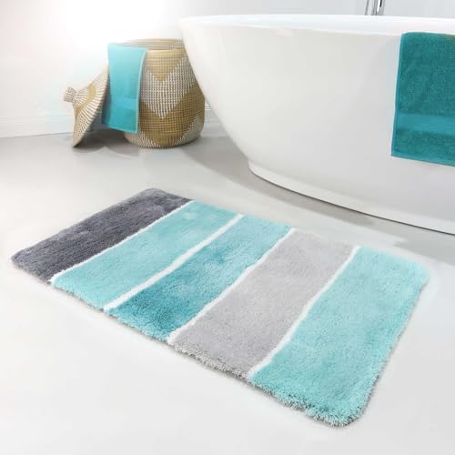 Homie Living Badteppich, Badematte kuscheliger Flauschiger weicher Flor l rutschfest und Waschbar...