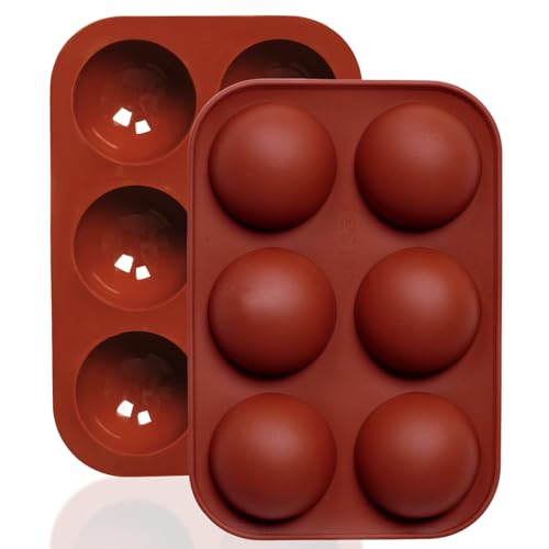 Haakong 6 Cavity Silicone Molds Set of 2 for Silicone Pan Baking Supplies for Cake Decorating Chocolate Candy