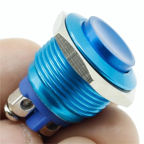 Interrupteur bouton-poussoir 16mm bleu pour bricolage électronique