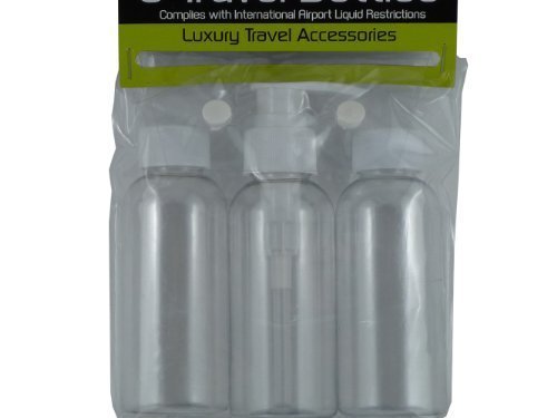 Producto Nuevo - juego de 3 x unidades de viaje botellas - 100 ml - Bomba de tapones para botellas de 1 x - se puede lavar en lavavajillas - Cumple todas las normativas - aeropuertos incluye US