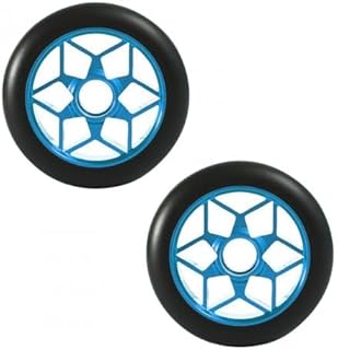 2 Piezas Ruedas de Patinete Scooter 110 mm, Ruedas de Repuesto para Patinete con Rodamientos ABEC-9, para Mayoría de Patinetes, Scooters (Azul)
