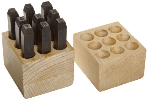 Young Bros 04093 9 Piece Heavy Duty Stamp Figure Set, Steel, 5/32