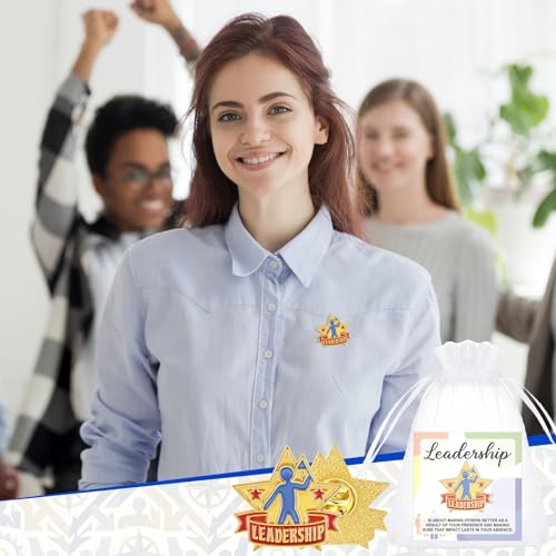 Image of Liliaafar 30 Pcs Leadership Lapel Pins Leadership Award Recognition Pins Gifts with Cards Bulk for Leaders, Coaches, Mentors and Students