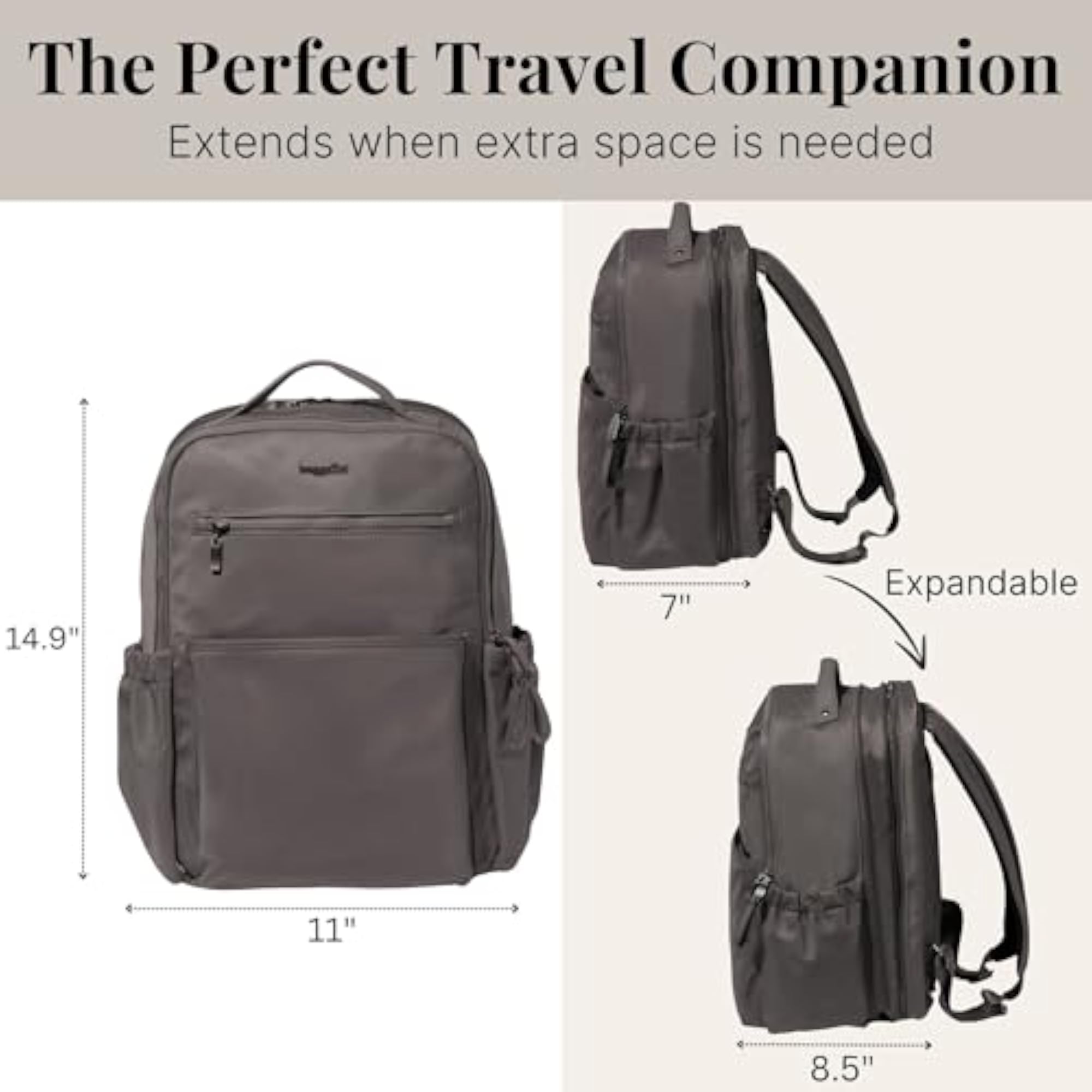 Tribeca Expandable Travel Laptop Backpack, Water-Resistant
