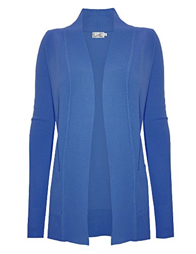 Image of Cielo Women's Solid Basic Open Front Pockets Knit Sweater Cardigan