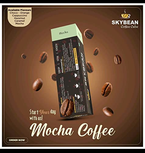 SKYBEAN Cappuccino + Mocha Coffee Cube - 100g each Pack 100% Pure Coffee, Vegan, Real Ingredients, No Preservatives, Drop Stir and Enjoy, Suitable for Hot & Cold Coffee Drink - Image 7