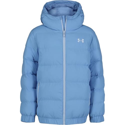 Image of Under Armour Girls' Prime Hooded Puffer Jacket, Lightweight & Water Repellent