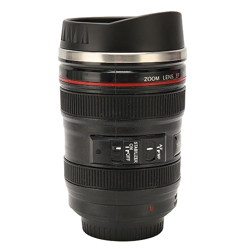 Opiniones de Termo en Forma de Lente de Camara los mejores 5. 43 Taza de café con Lente de Cámara, Termo de Acero Inoxidable Aislado, Taza Creativa Portátil con Tapa para Fotógrafos que Viajan, Hombres y Mujeres (BLACK)