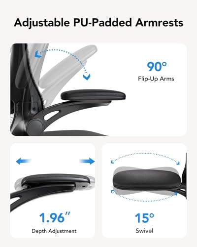 Image of HUANUO Ergonomic Office Chair, High Back Computer Desk Chair with Adjustable Lumbar Support and Headrest, Comfy Gaming Chair with 3D Armrests, Home Office Rolling Chair, Max Load 300 lbs, Pack of 15