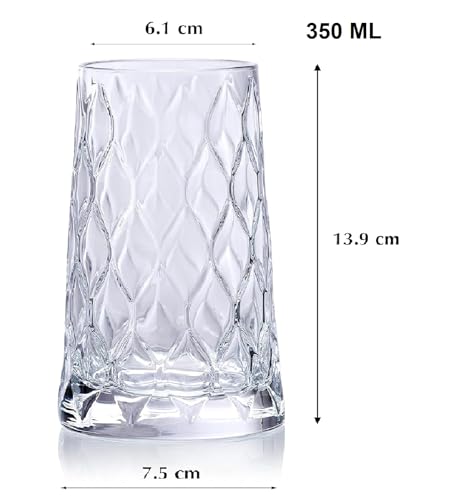 Image of Melbify Leaf Beer Glass | Set of 6 | 350 ml | Long | Fancy | Tall Beer Glass | Unique Glass | Exclusive Beer Glass