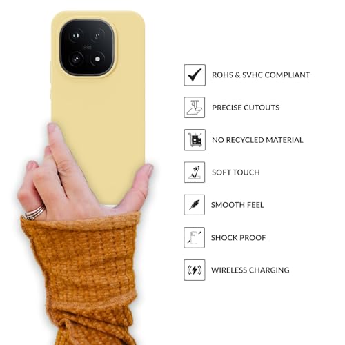 Image of SPRIG Compatible with IQOO 15 5G SilkTone Silicone Back Cover Drop Tested Shock Proof Mobile Case for Men, Women, Boys and Girls with Camera Protection (Light Yellow)
