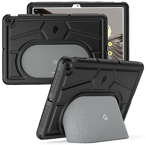 Poetic TurtleSkin Series for Google Pixel Tablet Case 11 inch (2023), Heavy Duty Shockproof Rugged Kids Friendly Drop Protection Silicone Cover Case, Black