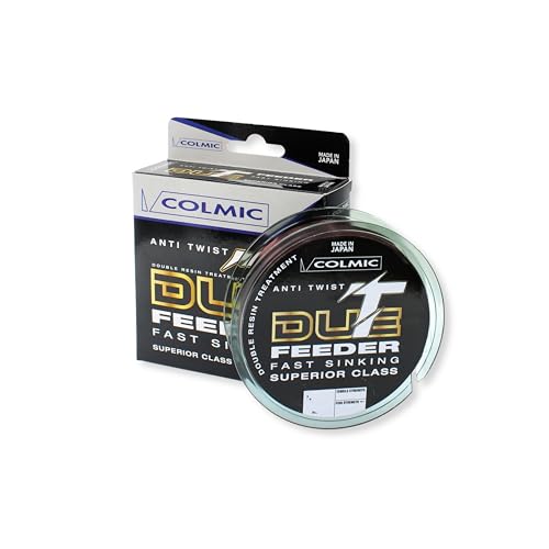Colmic T-Due Feeder Fast Sinking – Monofilamento de pesca fabricado en Japón para Feeder – Anti Twist, hundimiento rápido, resina fluorada, alta sensibilidad – Bobina 150 m/300 m/600 m (150 m
