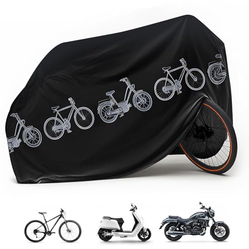 Telo Moto per Esterno Impermeabile,Telo coprimoto impermeabile,Copri moto da esterno,Telo Coprimoto da Esterno,Telo copri scooter,Per Moto Motorino Motocicletta Scooter Bici (200 cm x 100 cm)(nero)
