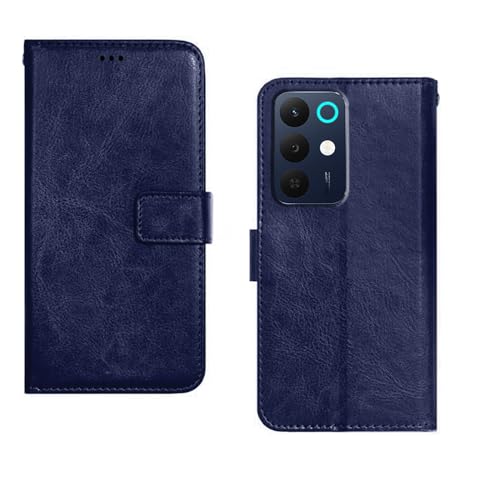 Image of amazon basics Realme 15X 5G Flip Cover | Card Pockets Wallet & Stand | Flip Cover for Realme 15X 5G (Blue)