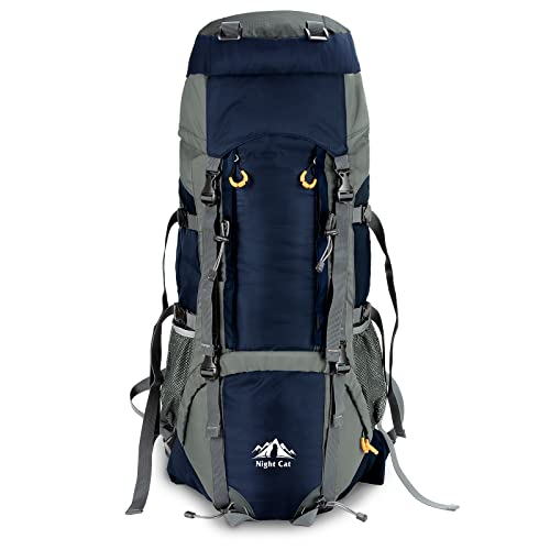 Night Cat Camping Backpacks 90L With Internal Frame Hiking Backpack For Men Women Waterproof Lightweight Breathable Outdoor Mountaineering Traveling #TOP12