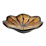 AeraVida 8-Inch Handmade Mango Wood Lotus Blossom Plate Tray | Decorative Carved Wooden Bowl for Tabletop, Entryway or Kitchen | Rustic Boho Accent Dish for Home Décor or Gifting