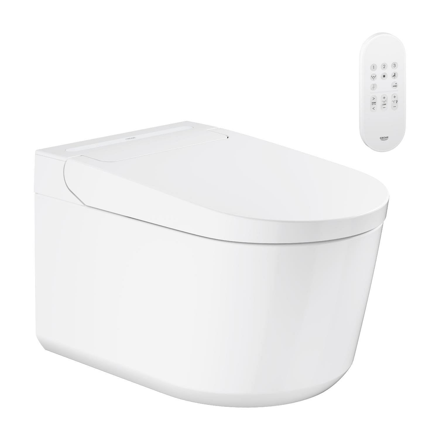 GROHE Sensia Shower toilet WC con funzione bidet integrata, include telecomando con supporto a parete, set di allacciamento idrico per cassetta di sciacquo, 36507SH0