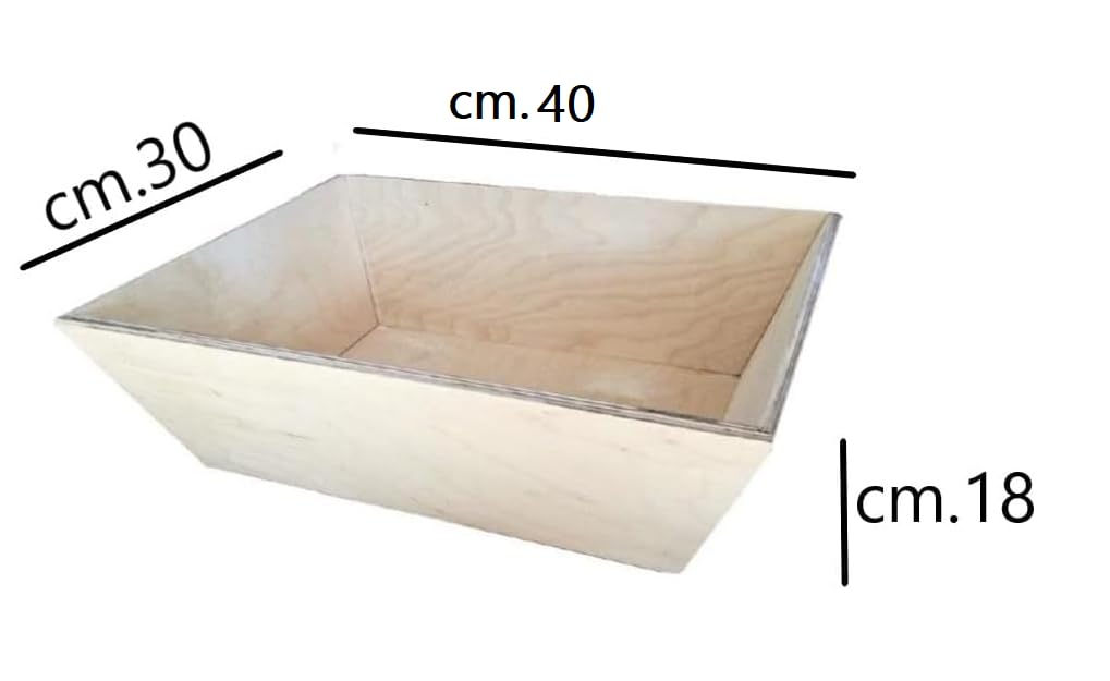 Madia in Legno Impasto Manuale Pizza Napoletana Contenitore Cassetta Vaschetta Portaimpasto cm. 38x40x18h
