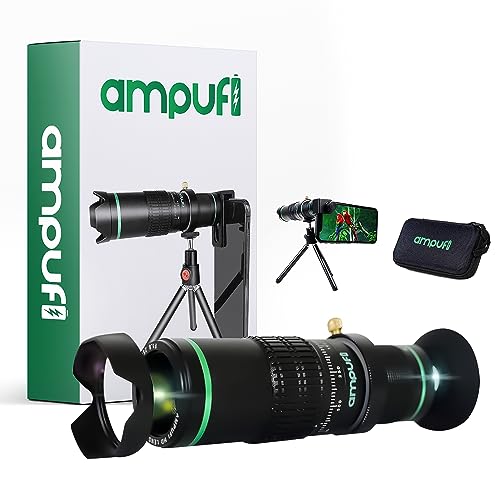 Ampufi Monocular Telescope High Power 22X High Definition for Adult with Smartphone Adapter Tripod for Bird Watching, Hunting, Camping, Hiking, Sporting Event, Traveling Case Included
