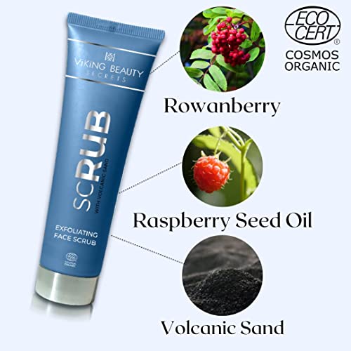 Viking Beauty Secrets Certified Organic Exfoliating Face Scrub With Icelandic Volcanic Sand And Rowanberries #TOP4
