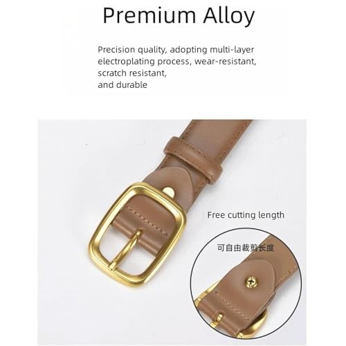 Belts for women, Waist Belt Women's Waist Belts Alloy Pin Buckle Belts Casual And Versatile Vintage Leather Jeans Belt Adjustable(Khaki2)4