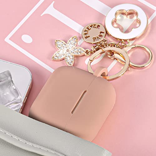 Case for Airpods 3 - VISOOM Airpods 3rd Generation Cases Cover Women 2024 Silicone for iPod 3 Earbuds Wireless Charging Case with Accessorie Girl Bling Keychain for Apple Airpod Gen 3(Milk Tea)