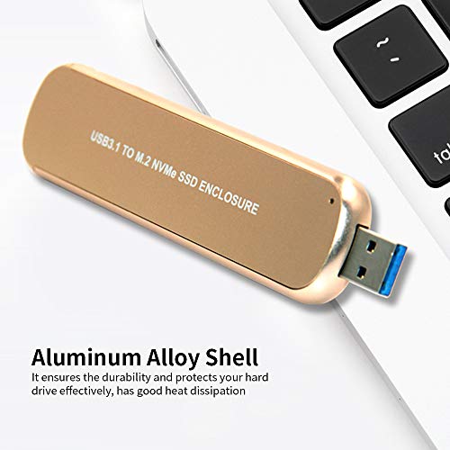 Andoer Gabinete de disco rígido portátil USB3.1 a M.2 NVMe SSD Gabinete de liga de alumínio para dis