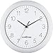 Produktbild Eurotime Funkwanduhr, 30 cm, Kunststoffgehäuse,Echtglas, automatische Zeitein- und Zeitumstellung von Sommer- und Winterzeit, Wanduhr für Küche und Wohnbereich (Weiß, Funkwerk)