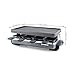 Swissmar Classic 8-Person Raclette Party Grill - Indoor Electric Grill & Griller with Reversible Cast Iron Grill Plate/Crepe Top - Anthracite Black