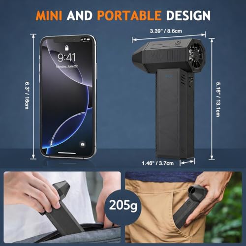 Image of PRIMESAGE Air Duster Leaf Blower Cordless Jet Blower Mini Dust Blower Air Blower Cordless Air Fan Air Pressure Gun for Cleaning PC Cleaning Kit Portable Turbo Fan Jet Fan Air Cleaner for Dust