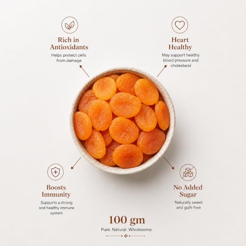 Image of Cosmic Blessing Turkish Dried Apricots, Premium Sun-Dried Fruit, Soft, Juicy, Naturally Sweet, Pitted, 100g