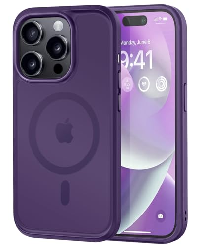 Image of MOCCA Magnetic Shockproof for iPhone 14 Pro Case,Deep Purple | 13ft Drop Tested | Compatible with MagSafe | Anti-Slip Matte Finish | Raised Camera & Screen Lip | Ultra-Slim Design